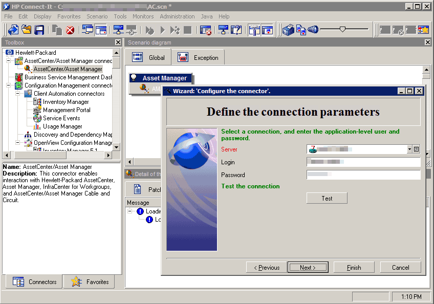 Configuring Asset Manager Connector in HP ConnectIT IT Nota