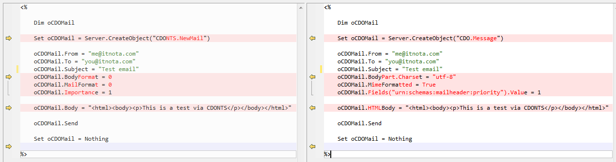 How to Replace CDONTS with CDOSYS on Classic ASP Pages | IT Nota